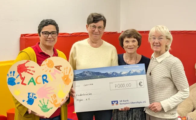 7.000 Euro: Kinderbrücke Allgäu unterstützt Lacrima Kempten