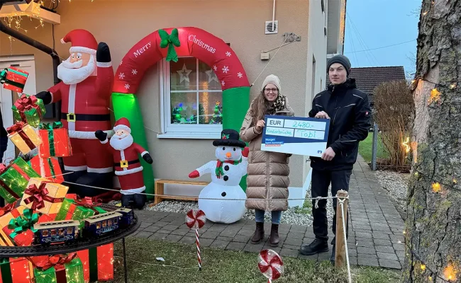 Tobias Gräul übergibt stolze Spende von 2.480 Euro an die Kinderbrücke Allgäu e.V.